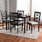 Baxton Studio Lanier Gray Upholstered Espresso Finished Wood 5-Piece Dining Set 153-9406-8026 - alternate 4